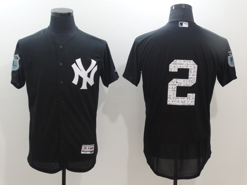 2017 MLB New York Yankees #2 Jeter Black Jerseys->new york yankees->MLB Jersey